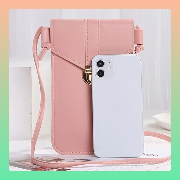 5/25 Cell Phone Carrier Purse w protective see through screen touch back w clasp - Picture 2 of 9